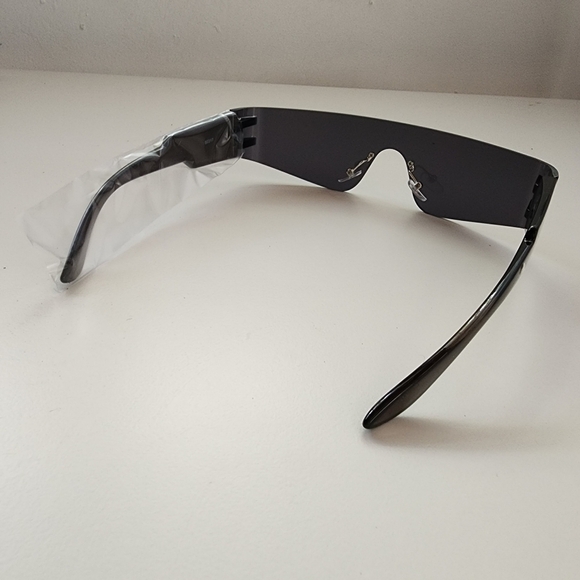 NEW Black Slim Sleek Shield Sunglasses Sunnies - Picture 7 of 10